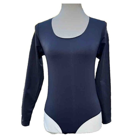 SKIMS Plus Long Sleeve Scoop Neck Stretchy Thong Bodysuit Size 2X/3X ONYX - Picture 10 of 15